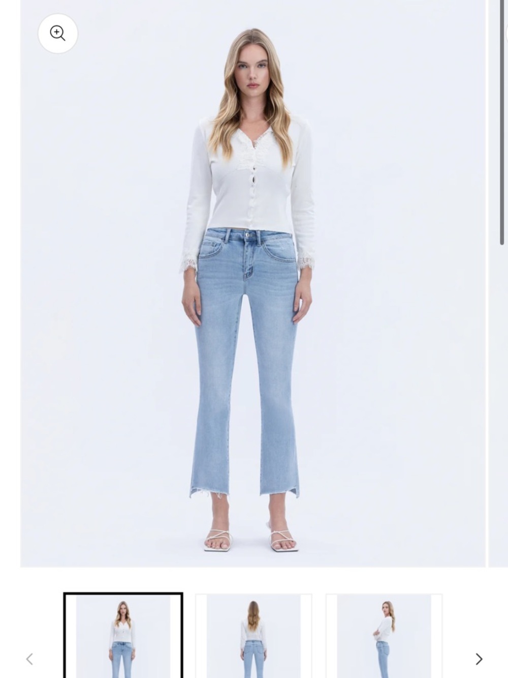 Vervet Striving - High Rise Raw Step Hem Crop Flare Jeans